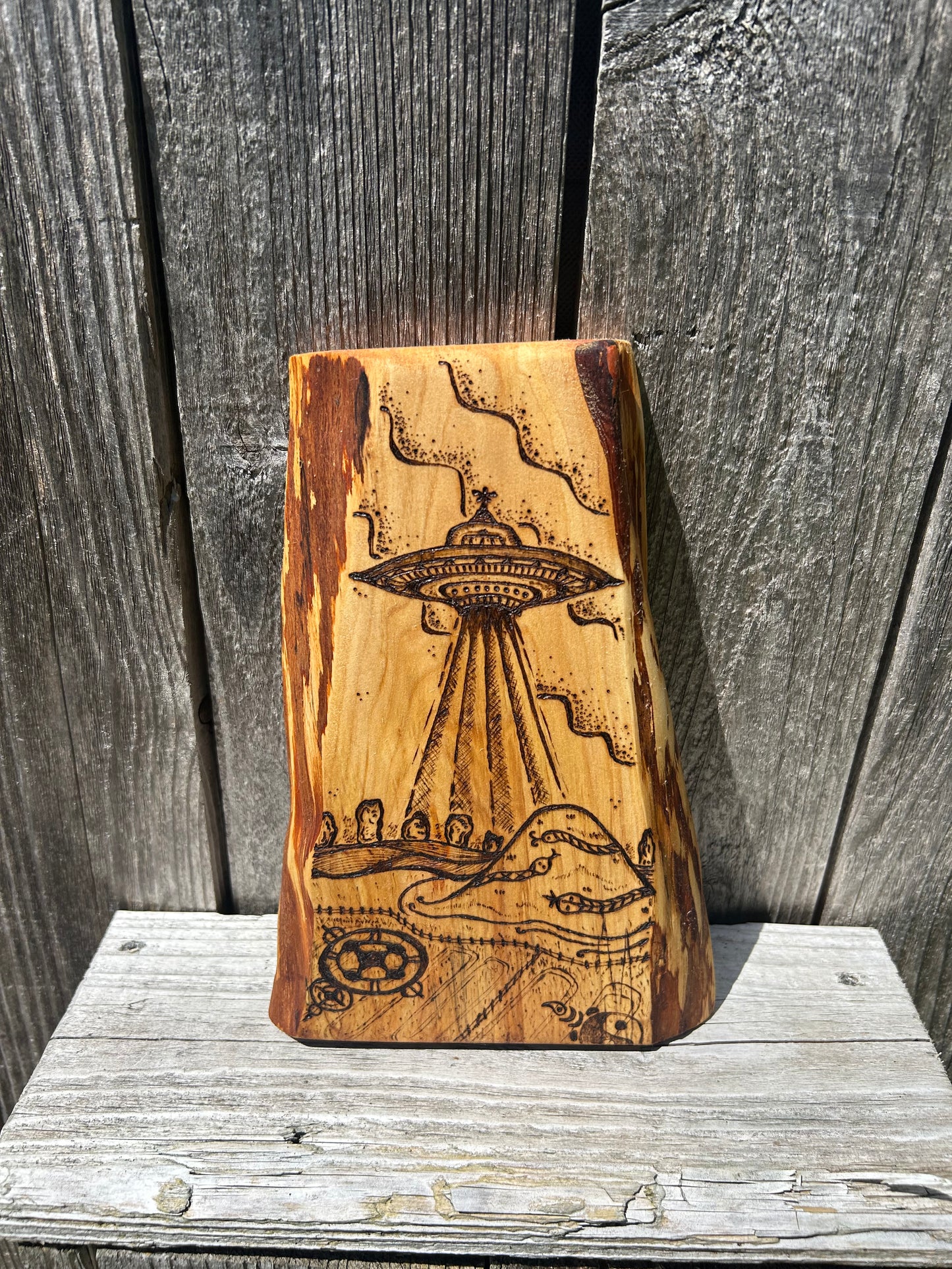 Strange Things at Silbury Hill ~ Pyrography Wall Art