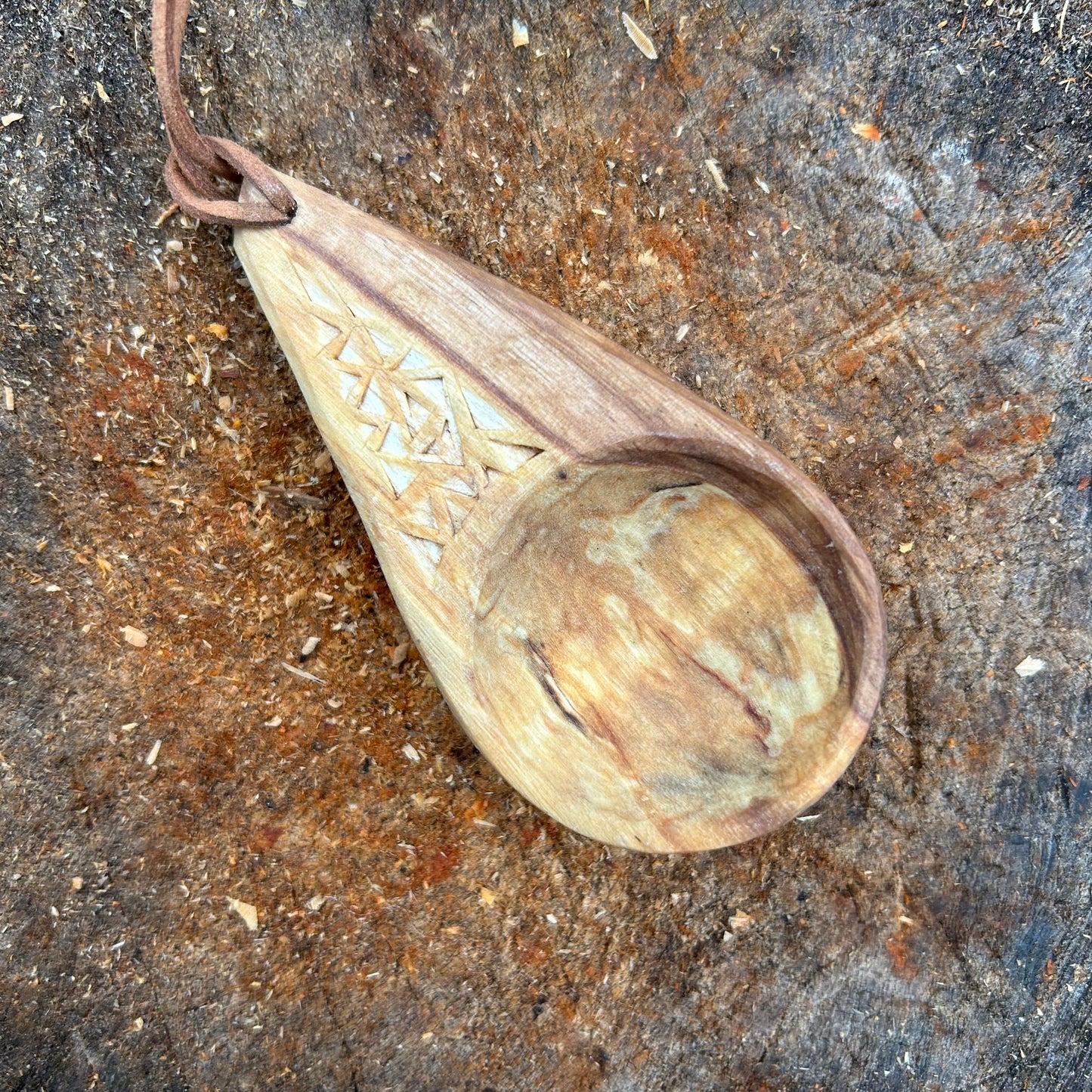 Chunky Coffee Scoop - Spalted Hazel