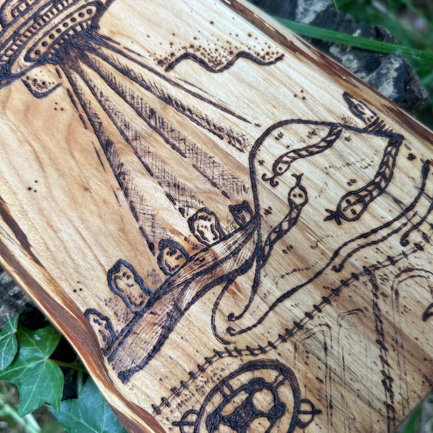 Strange Things at Silbury Hill ~ Pyrography Wall Art