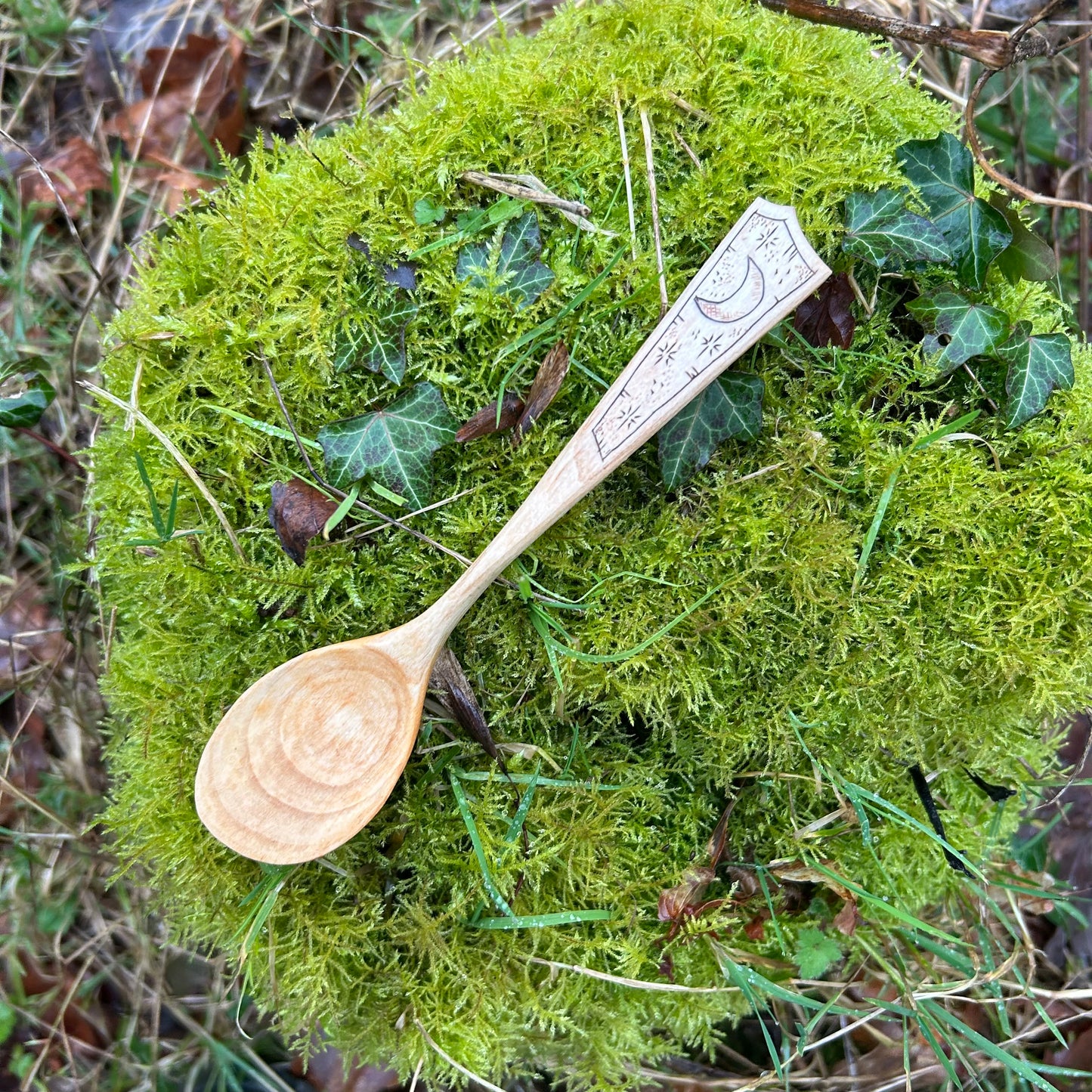 Crescent Moon ~ Eating Spoon ~ Cherry Wood