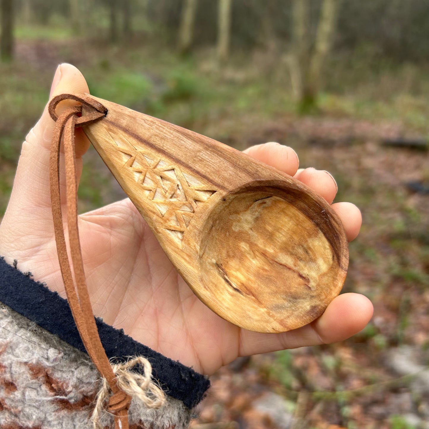 Chunky Coffee Scoop - Spalted Hazel