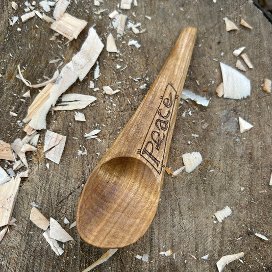 ~ Peace ~ Kayak Eating Spoon - Cherry Wood