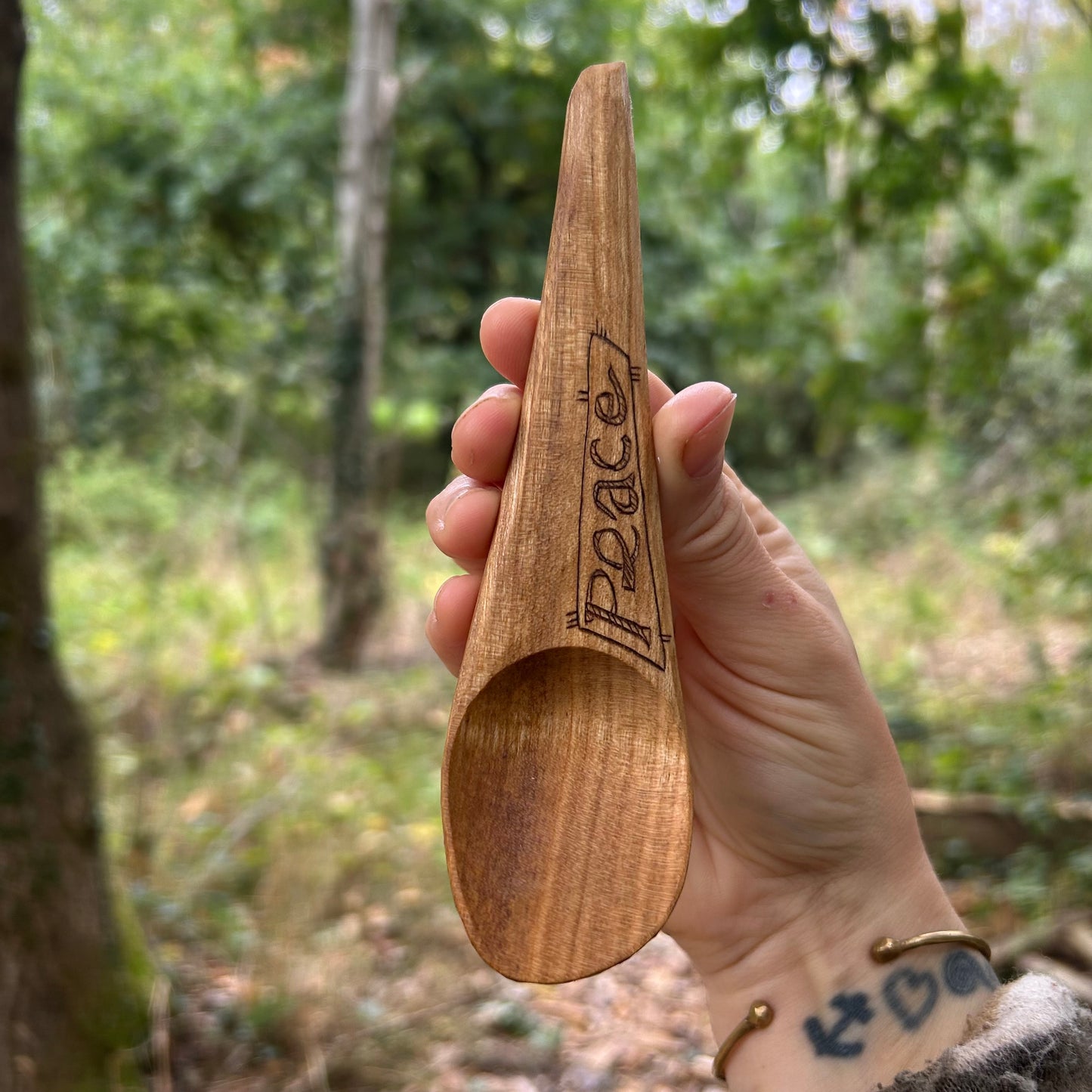 ~ Peace ~ Kayak Eating Spoon - Cherry Wood