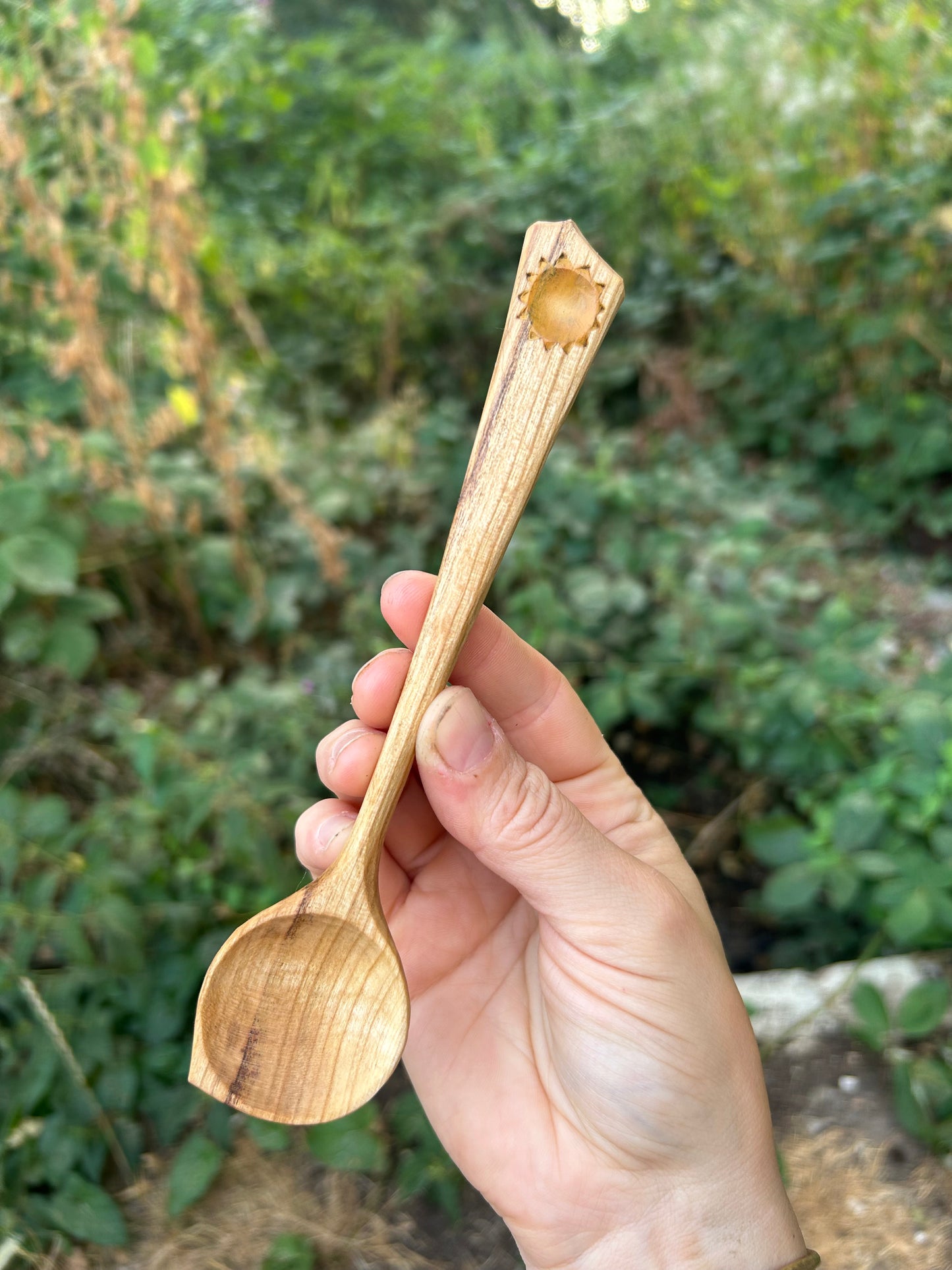 Sol ~ Long Handled Teaspoon ~ Cherry Wood