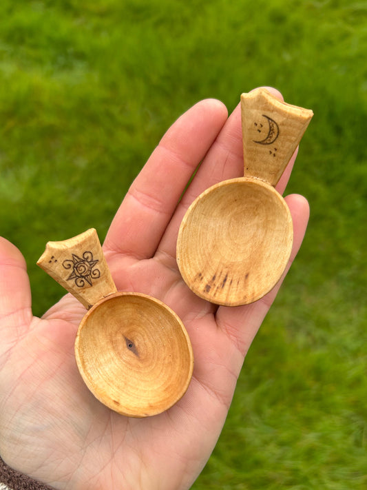 Moon and Sun ~ Set of Two Caddy Spoons