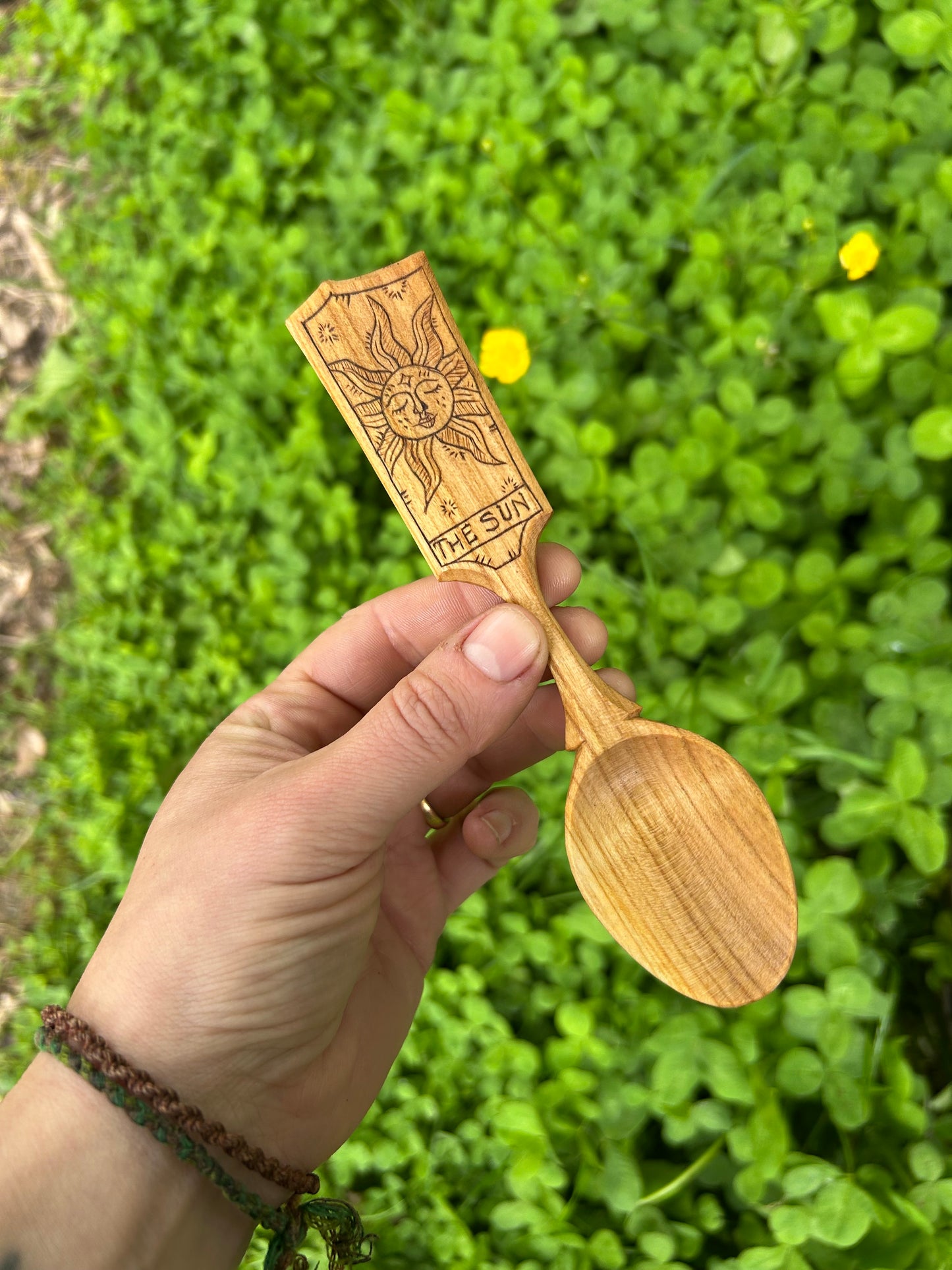 The Sun and The Moon ~ Set of Two ~ Cherry Wood