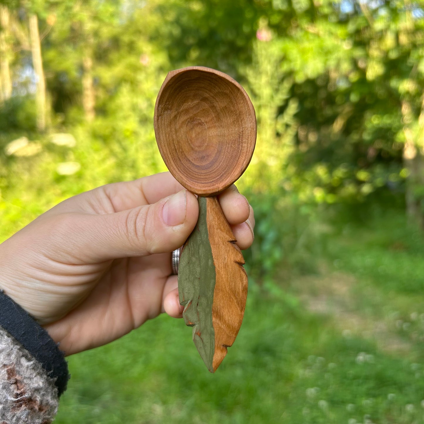 Green Feather Coffee Scoop - Cherry