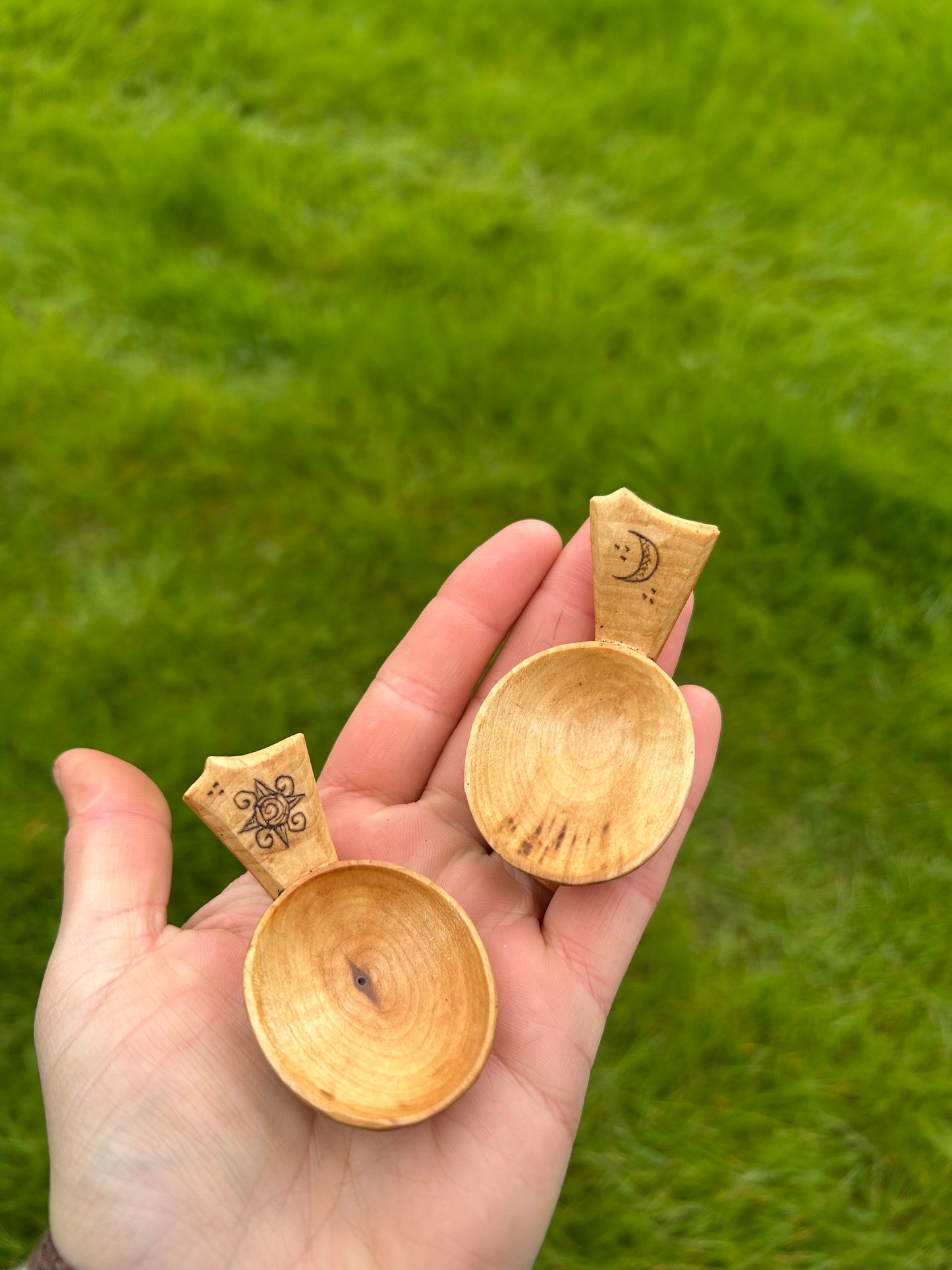 Moon and Sun ~ Set of Two Caddy Spoons