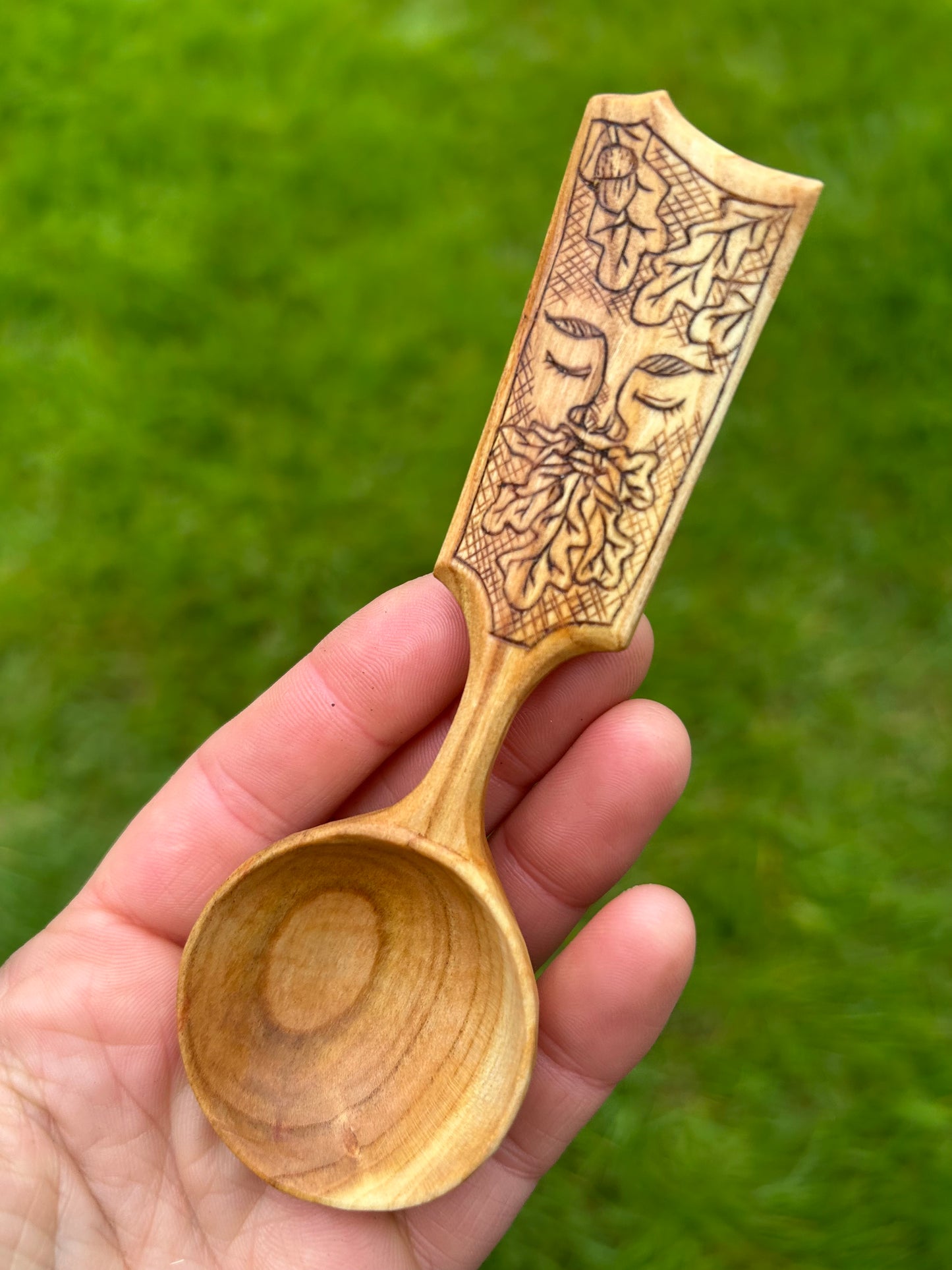 The Green Man ~ Coffee Scoop ~ Cherry Wood