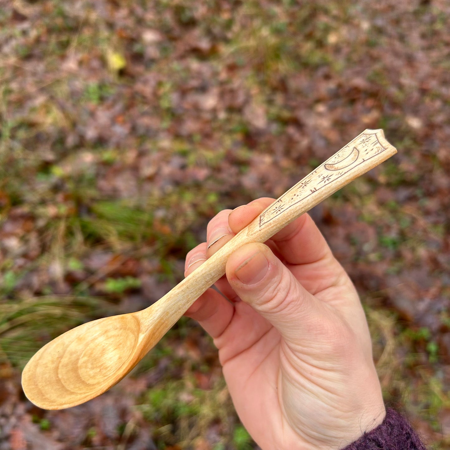 Crescent Moon ~ Eating Spoon ~ Cherry Wood