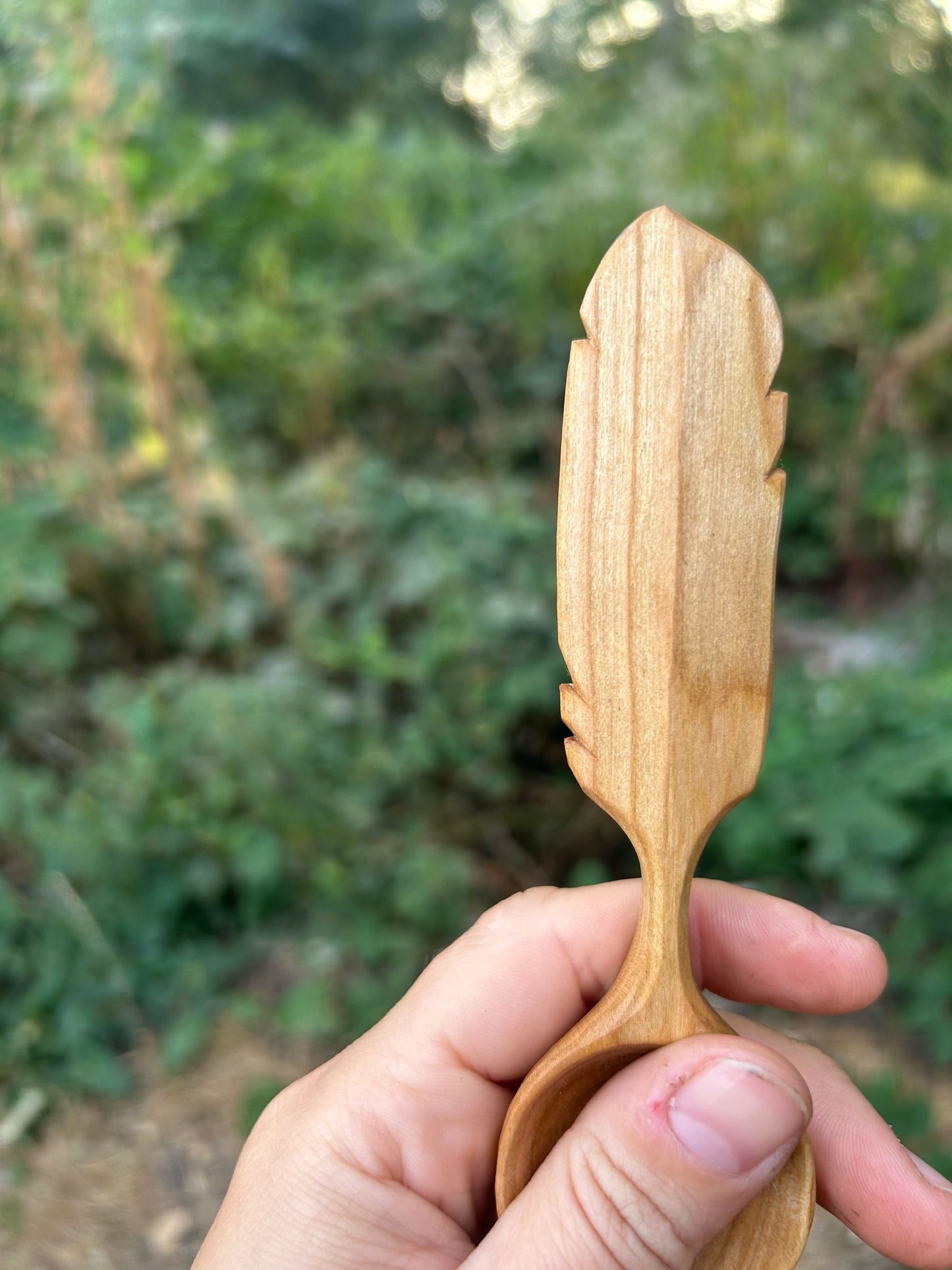 Flight ~ Feather Coffee Scoop ~ Cherry Wood