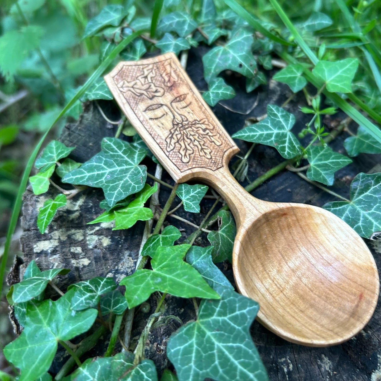 The Green Man ~ Coffee Scoop ~ Cherry Wood