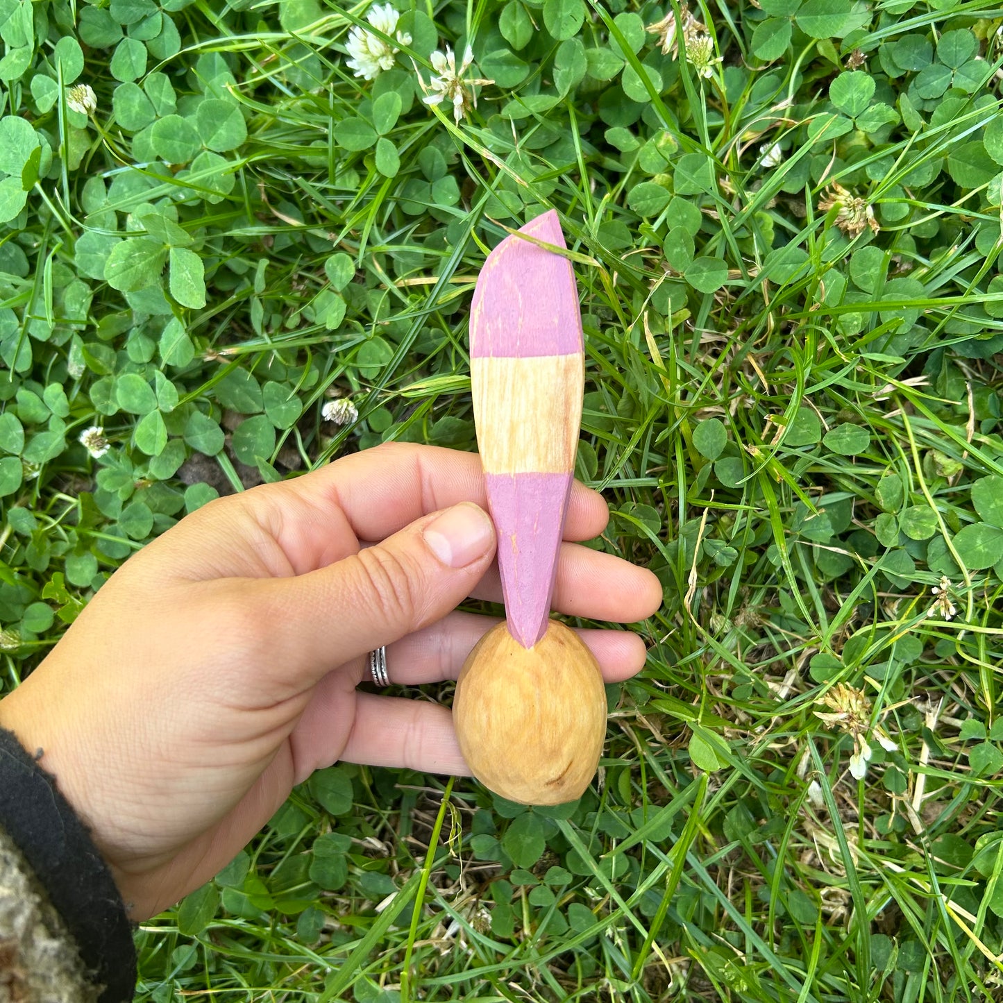 Pink Leaf Coffee Scoop ~ Silver Birch