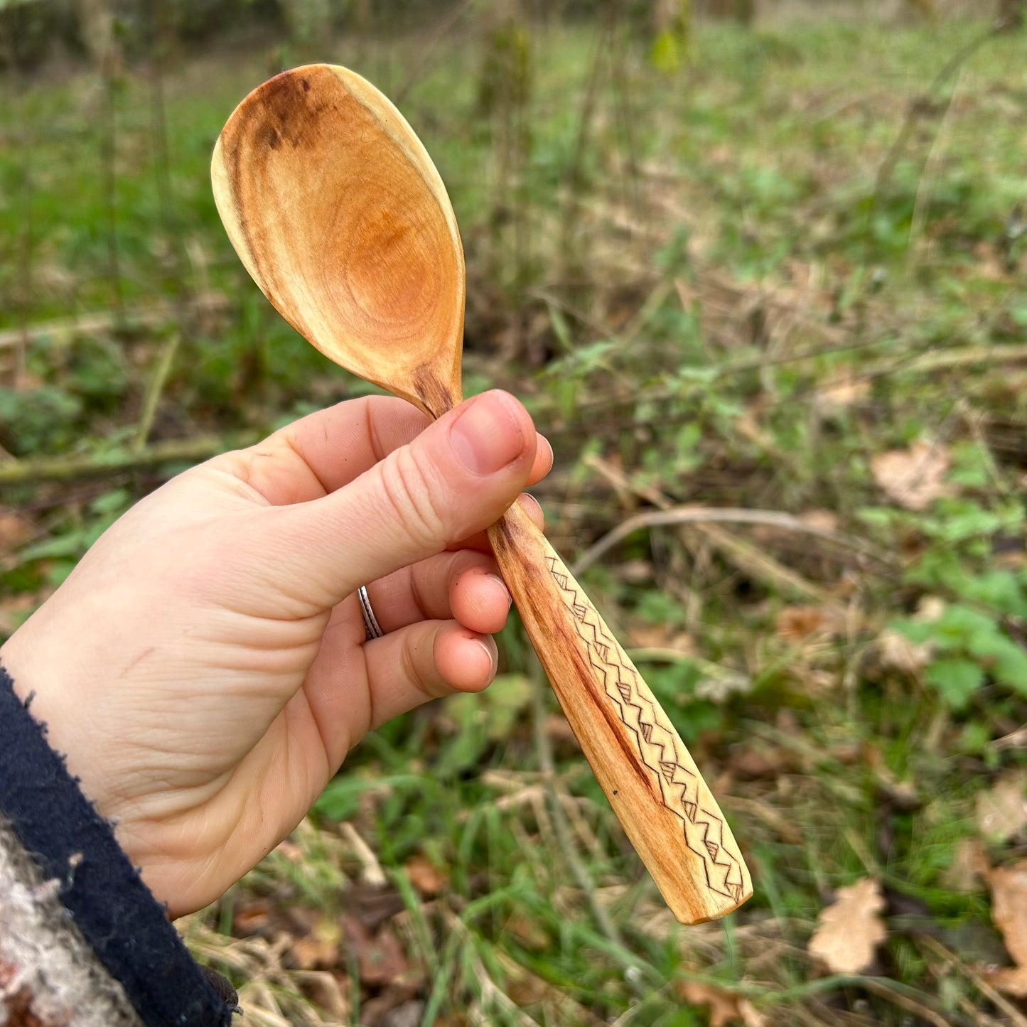 Tribal Zig-Zag Eating Spoon - Cherry