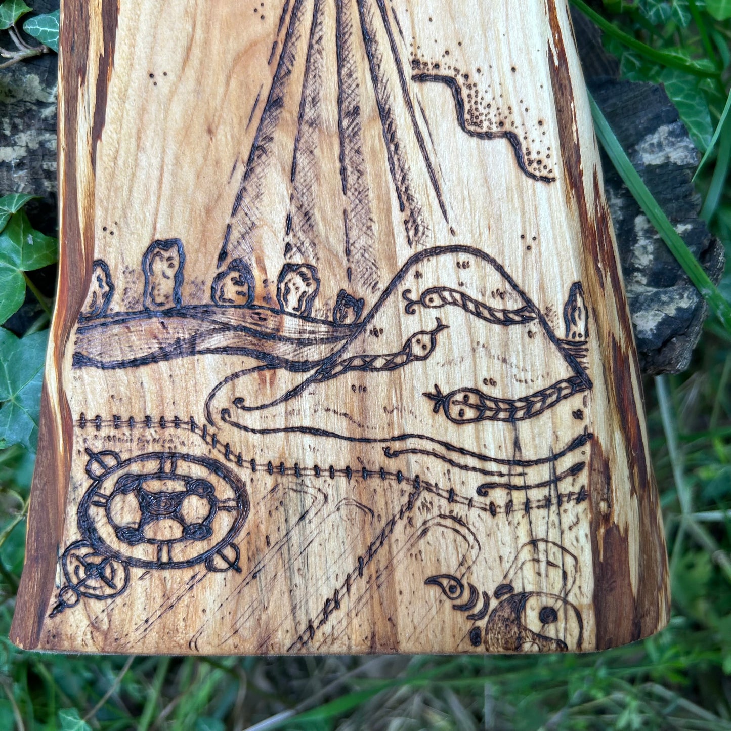 Strange Things at Silbury Hill ~ Pyrography Wall Art