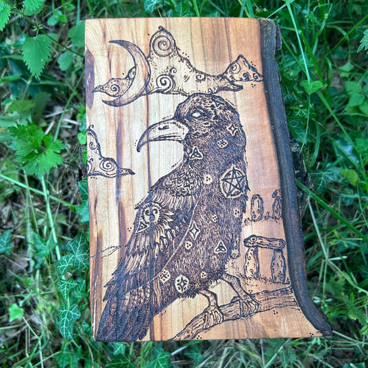The Raven of Stonehenge ~ Pyrography Wall Art