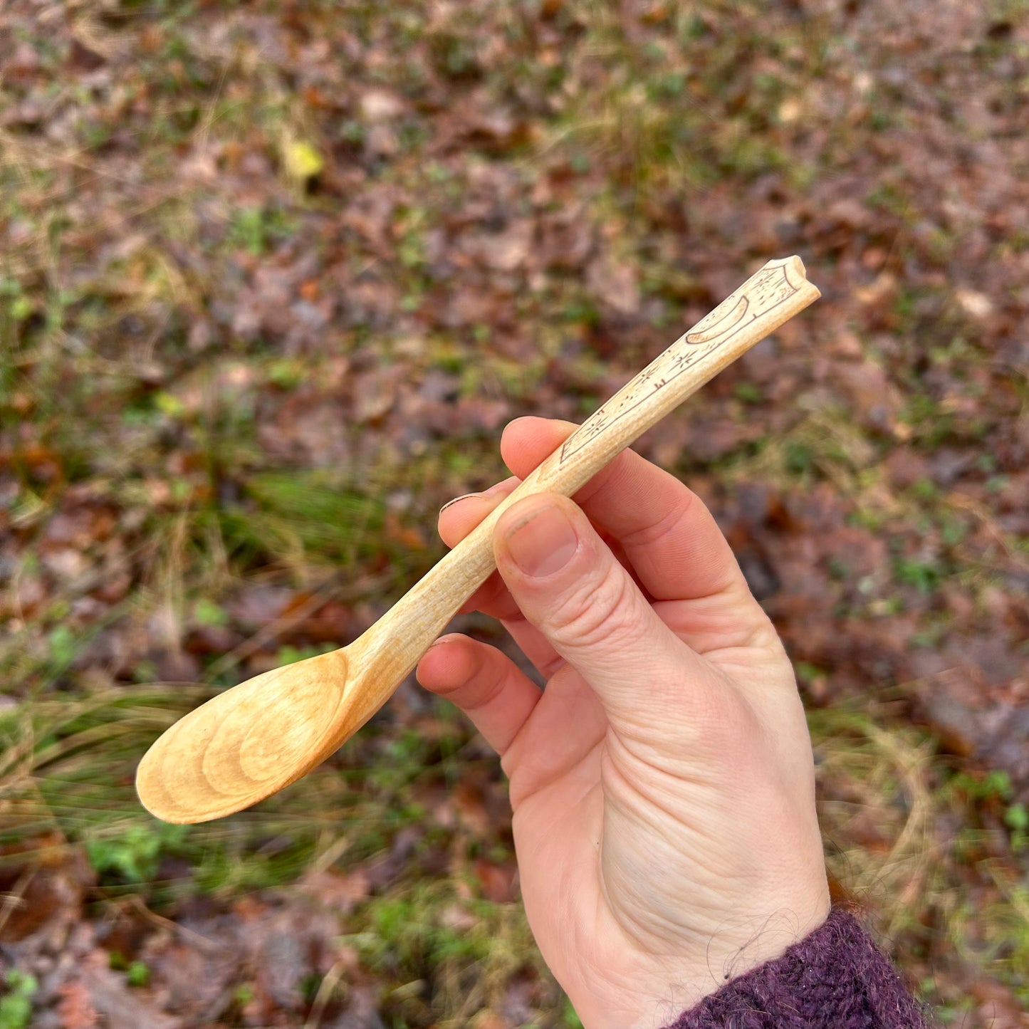 Crescent Moon ~ Eating Spoon ~ Cherry Wood