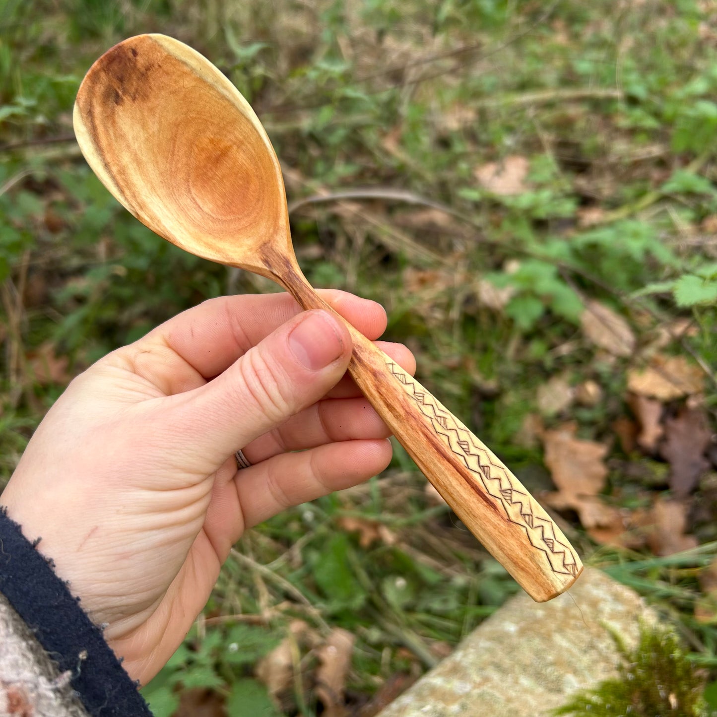 Tribal Zig-Zag Eating Spoon - Cherry