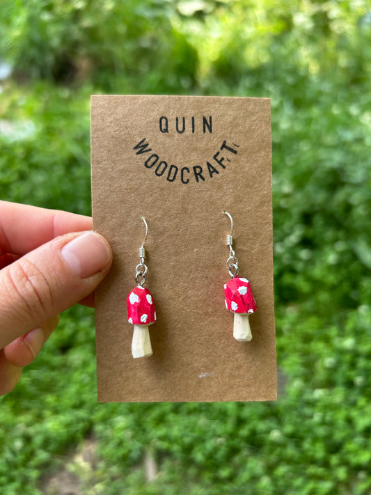 Tiny Mushroom Earrings ~ Willow
