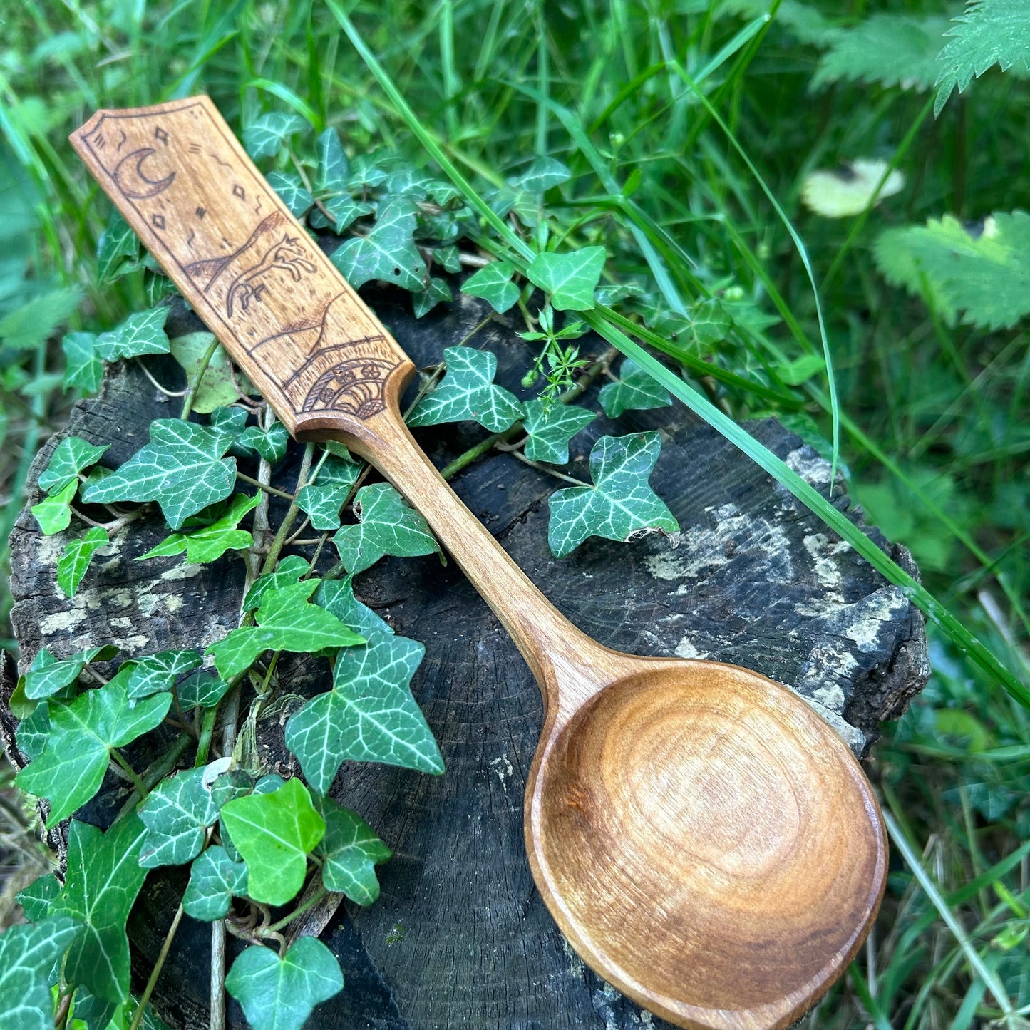 Uffington White Horse ~ Cooking Spoon ~ Cherry Wood