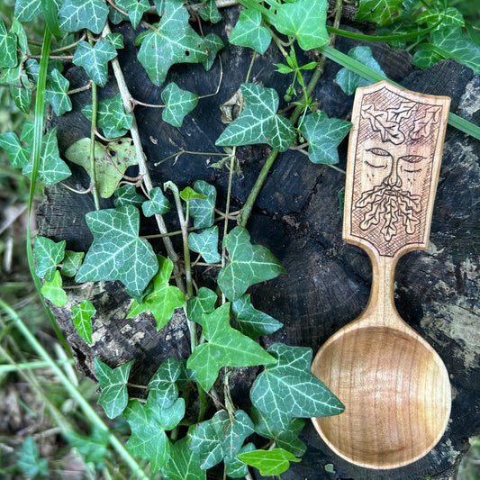 The Green Man ~ Coffee Scoop ~ Cherry Wood