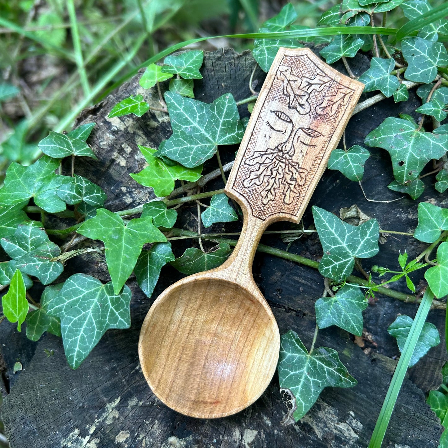 The Green Man ~ Coffee Scoop ~ Cherry Wood