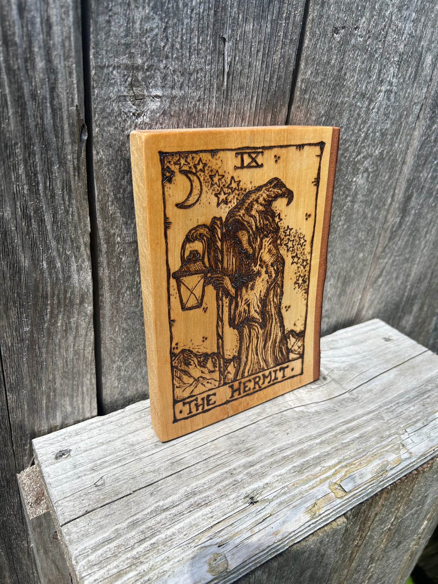The Hermit ~ Tarot Design ~ Pyrography Art