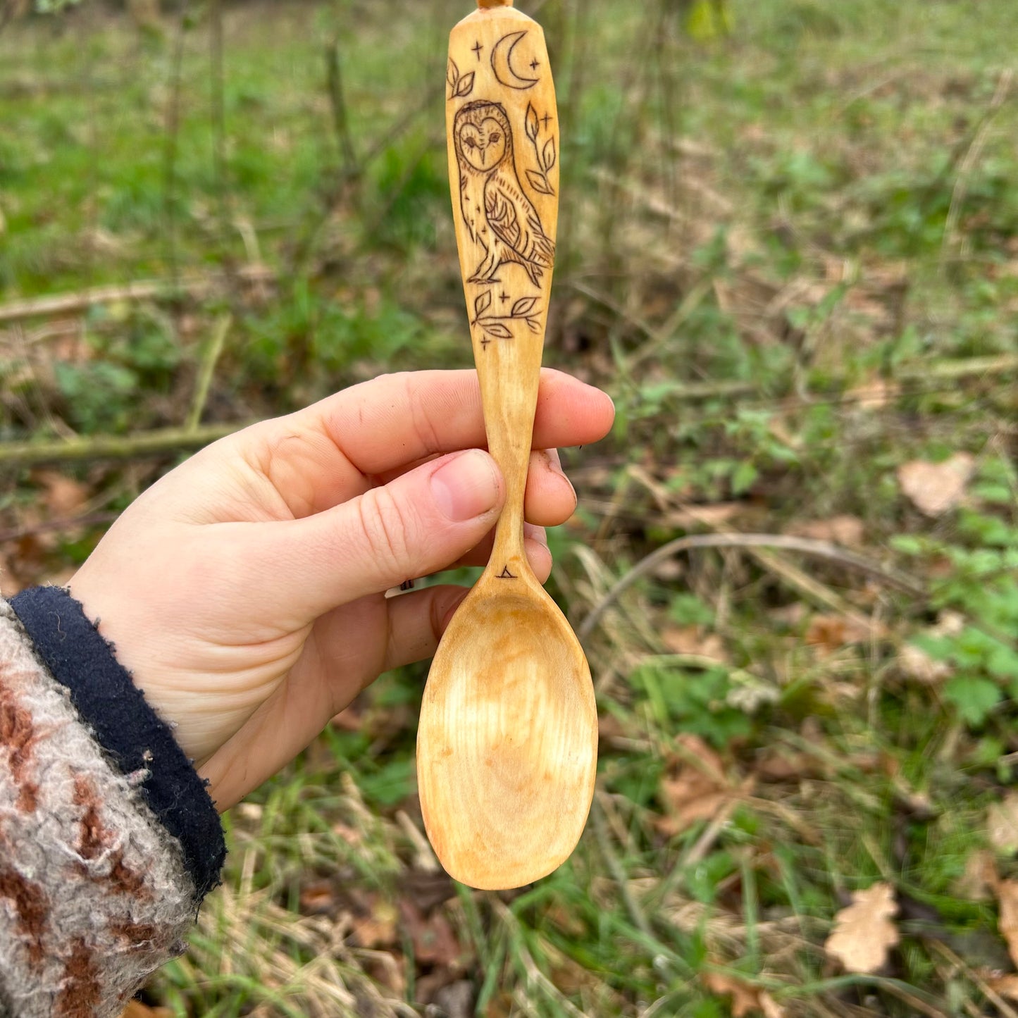 Barn Owl under the Moon - Eating Spoon - Cherry