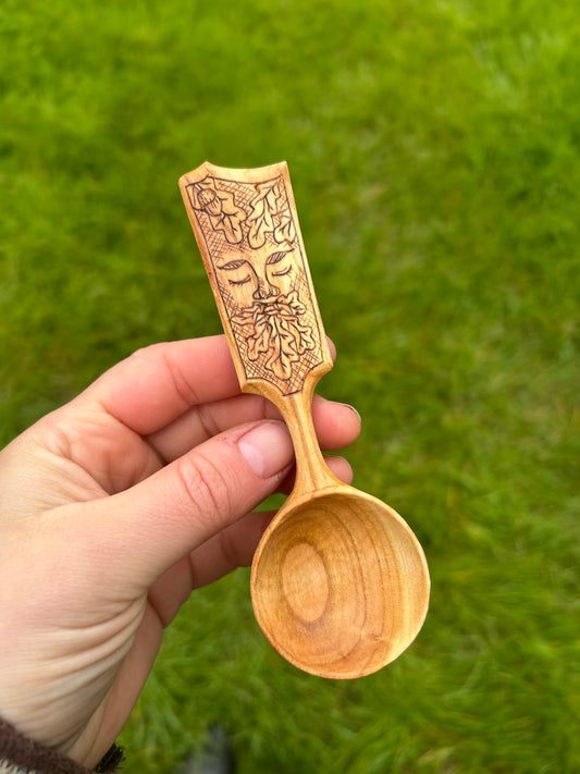 The Green Man ~ Coffee Scoop ~ Cherry Wood