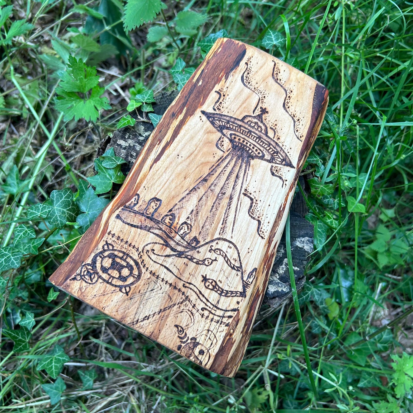Strange Things at Silbury Hill ~ Pyrography Wall Art