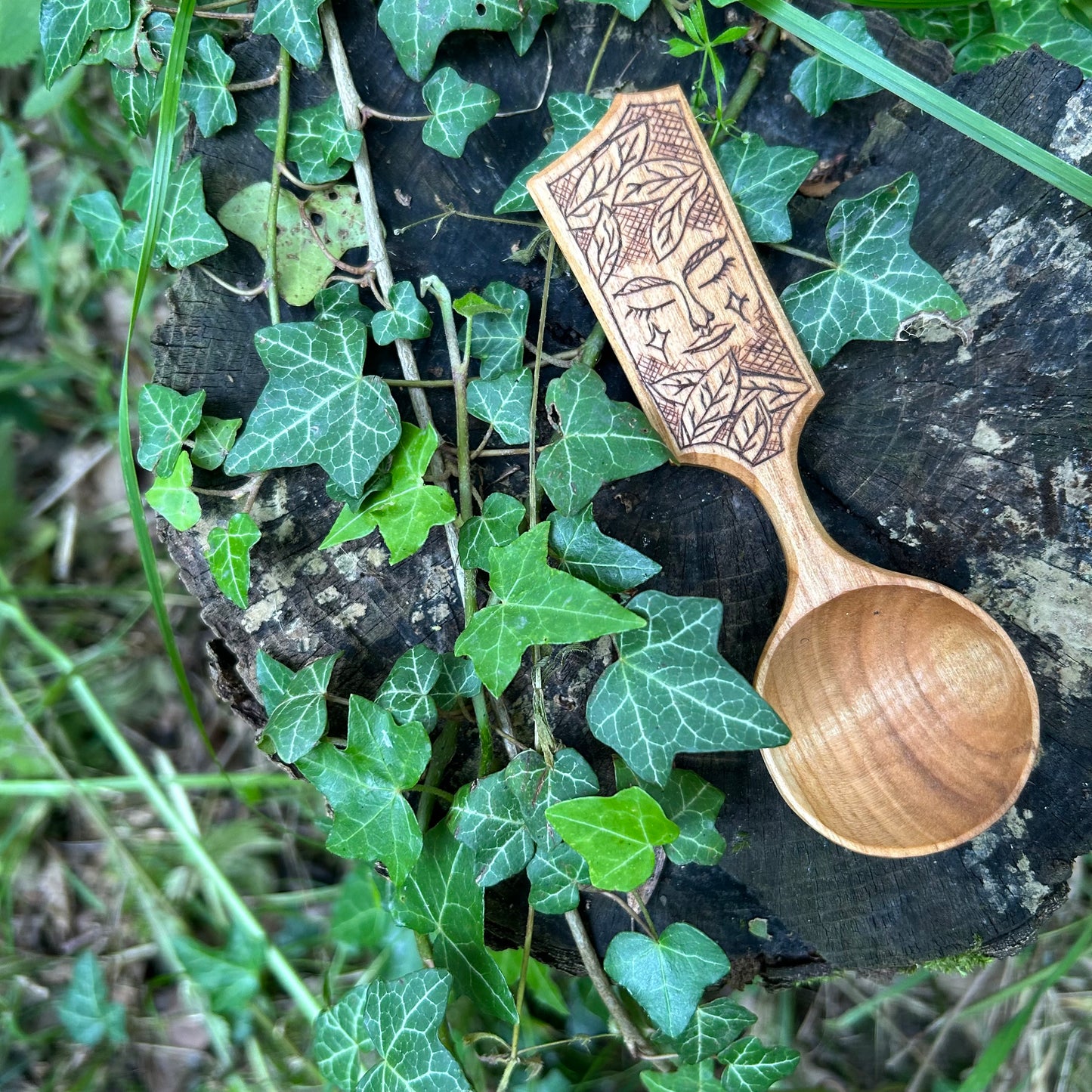 Lady of the Woods ~ coffee scoop ~ Cherry wood