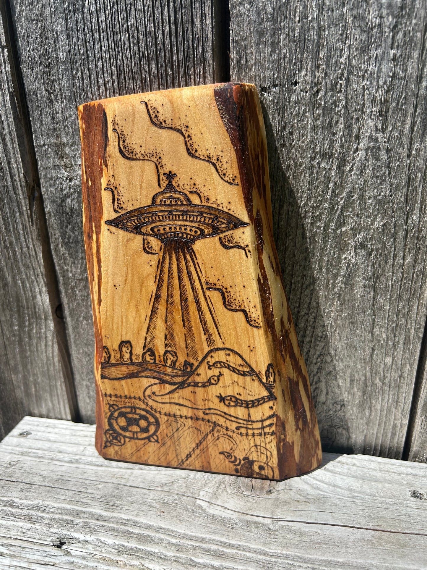 Strange Things at Silbury Hill ~ Pyrography Wall Art