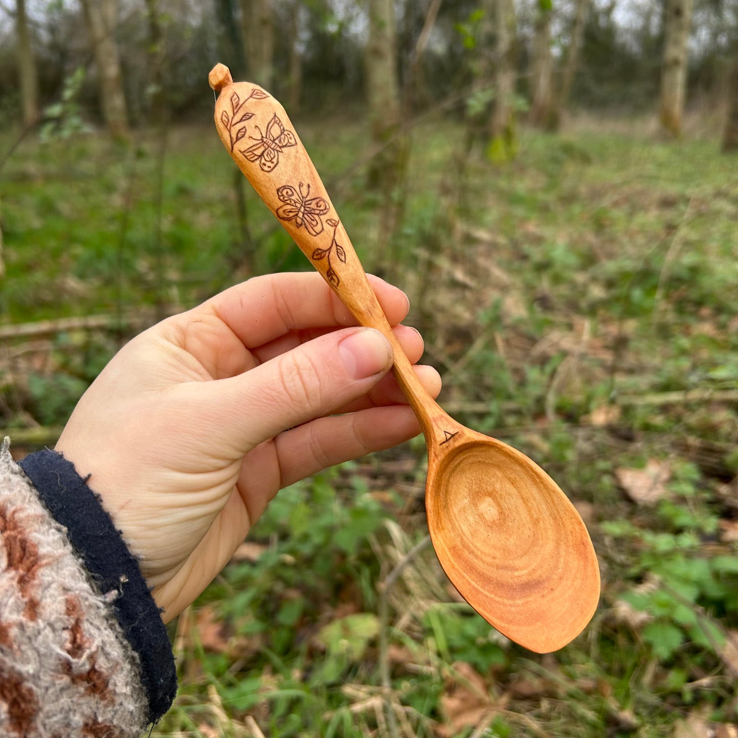 Butterfly Flutterby Eating Spoon - Cherry