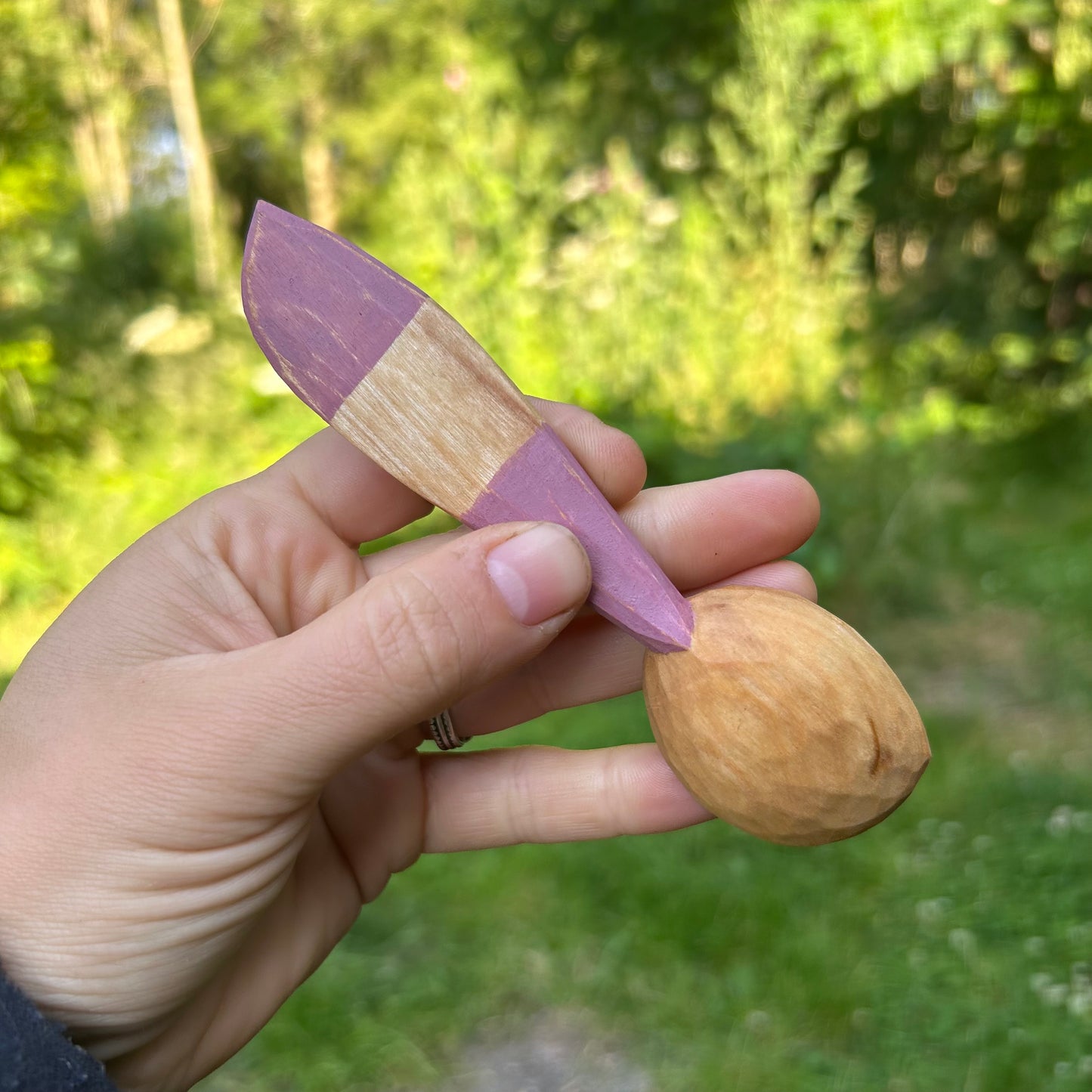 Pink Leaf Coffee Scoop ~ Silver Birch