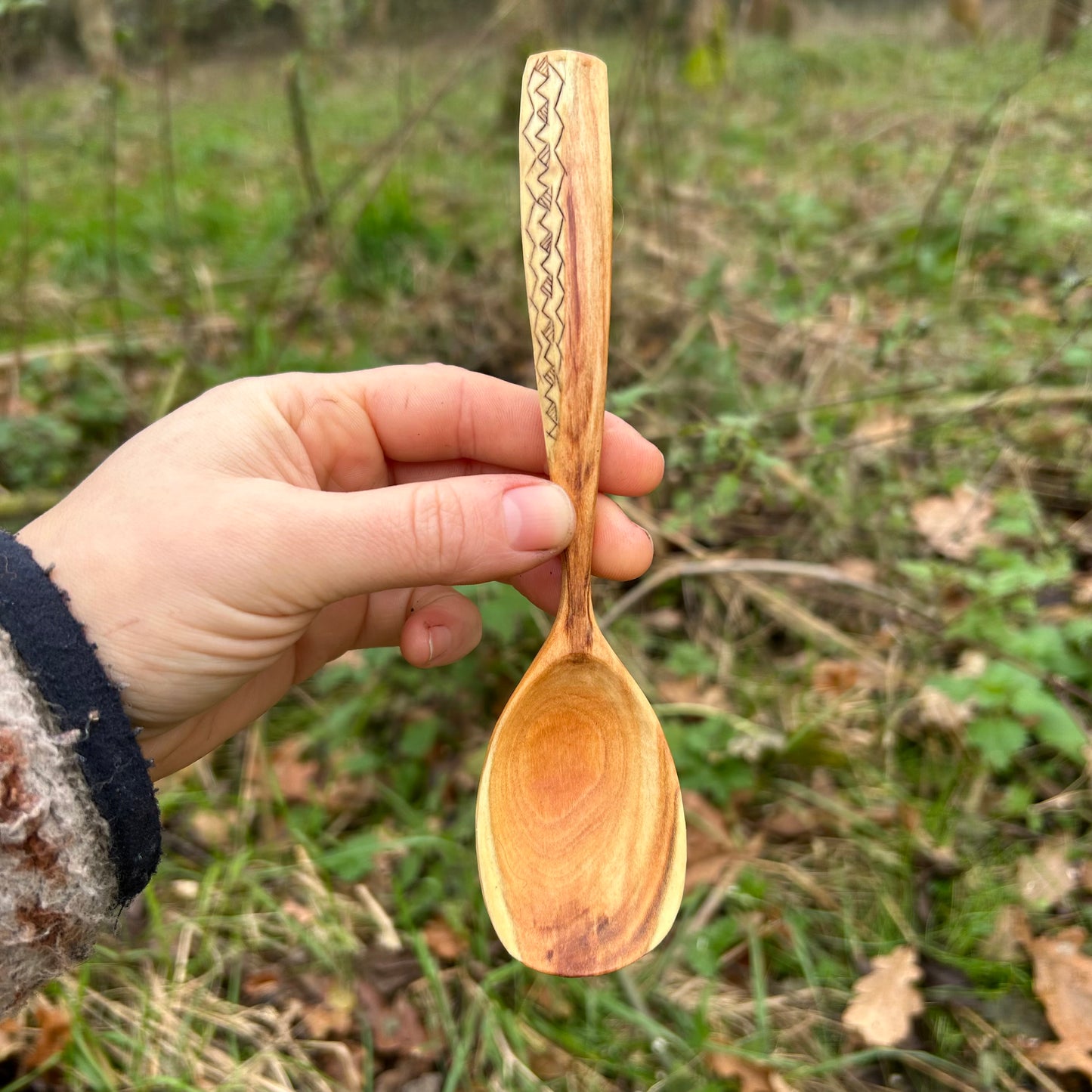 Tribal Zig-Zag Eating Spoon - Cherry