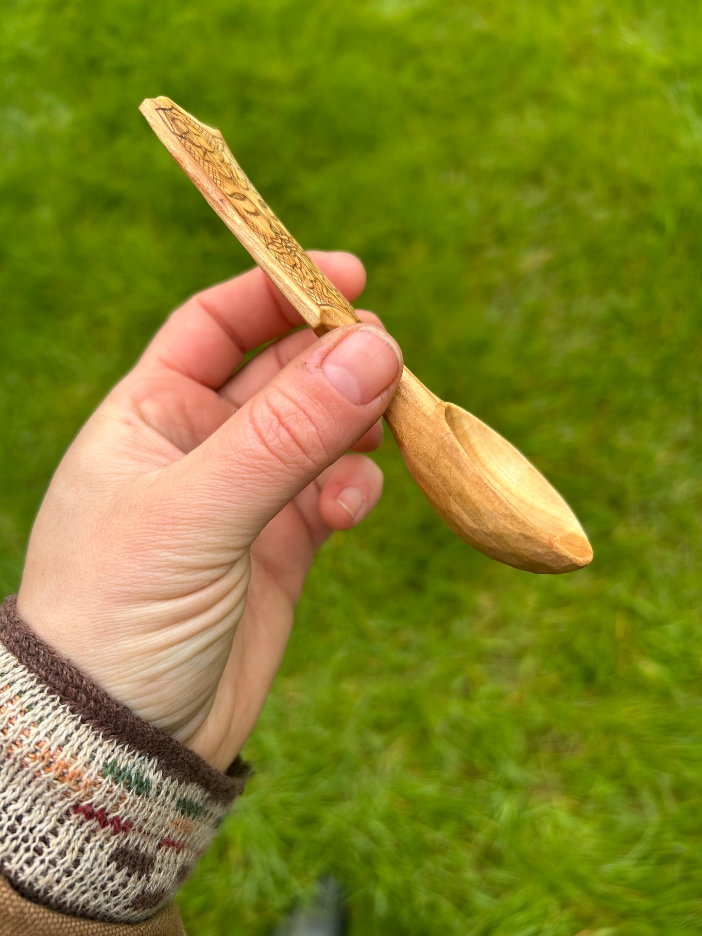 The Green Man ~ Coffee Scoop ~ Cherry Wood