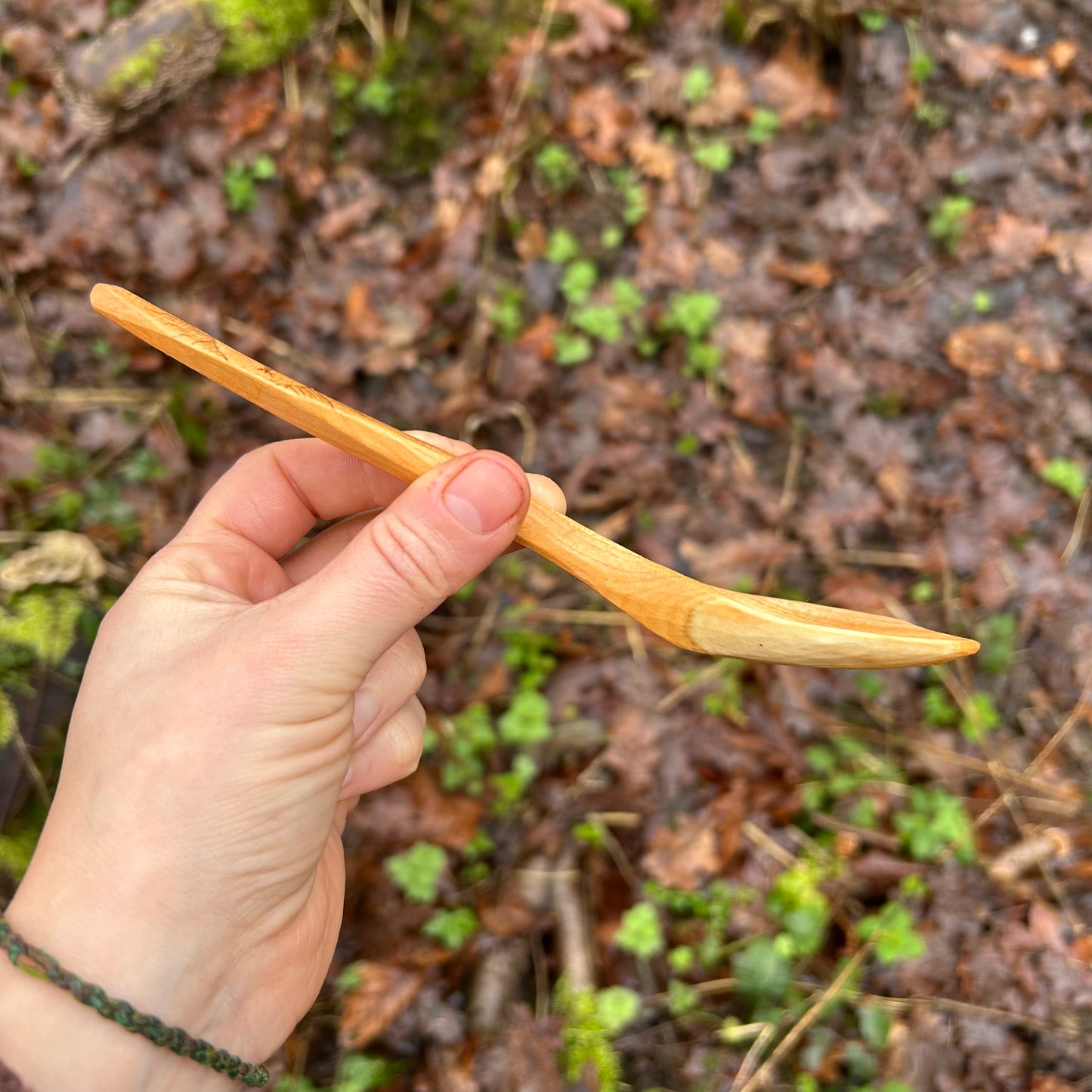 Imbolc Saint Brigid’s Cross Eating Spoon ~ Cherry Wood