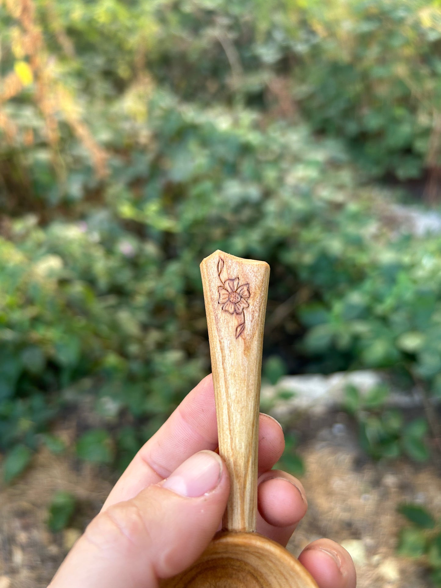Gypsy Flower ~ Coffee Scoop ~ Cherry Wood